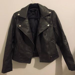 Gray leather jacket